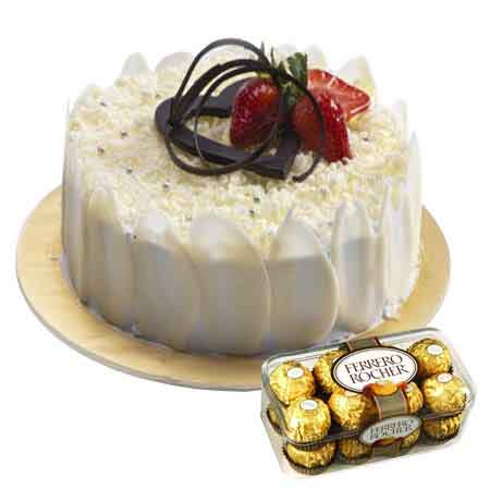 White Forest Cake & Ferrero Rocher